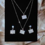 Rectangle Zircon Pendant Set